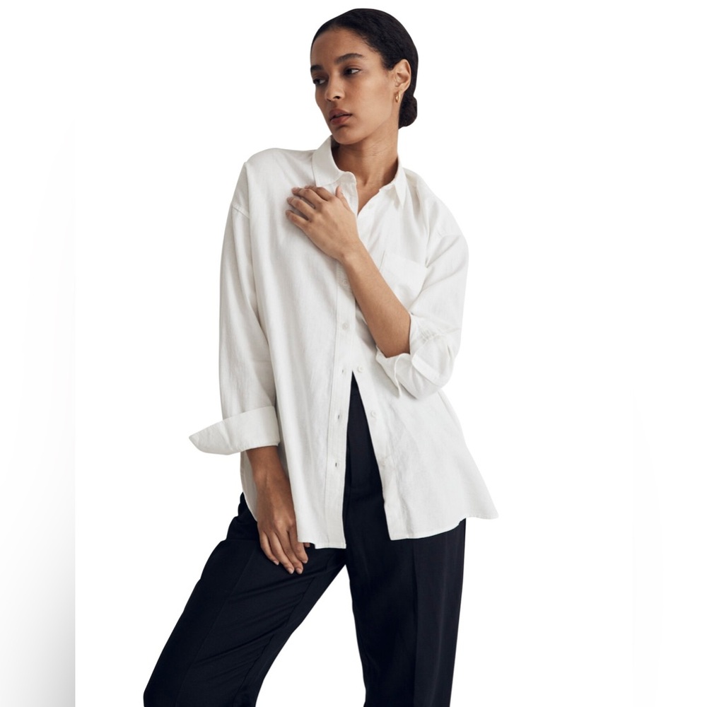 Madewell The Linen-Blend Oversized Shirt - size M - NWT - Picture 5 of 5